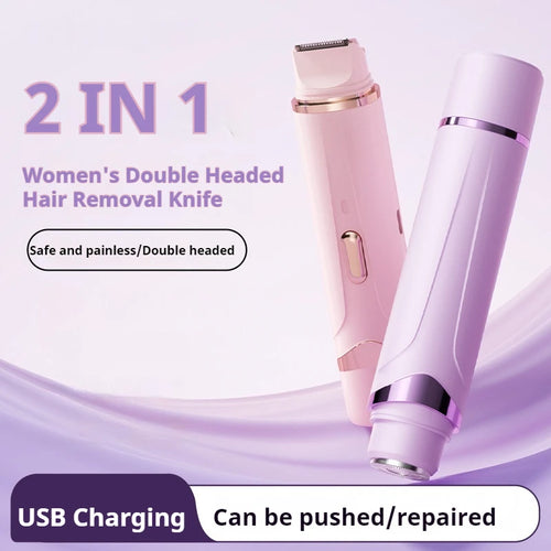 2-in-1 women's double-headed hair removal knife on a purple background